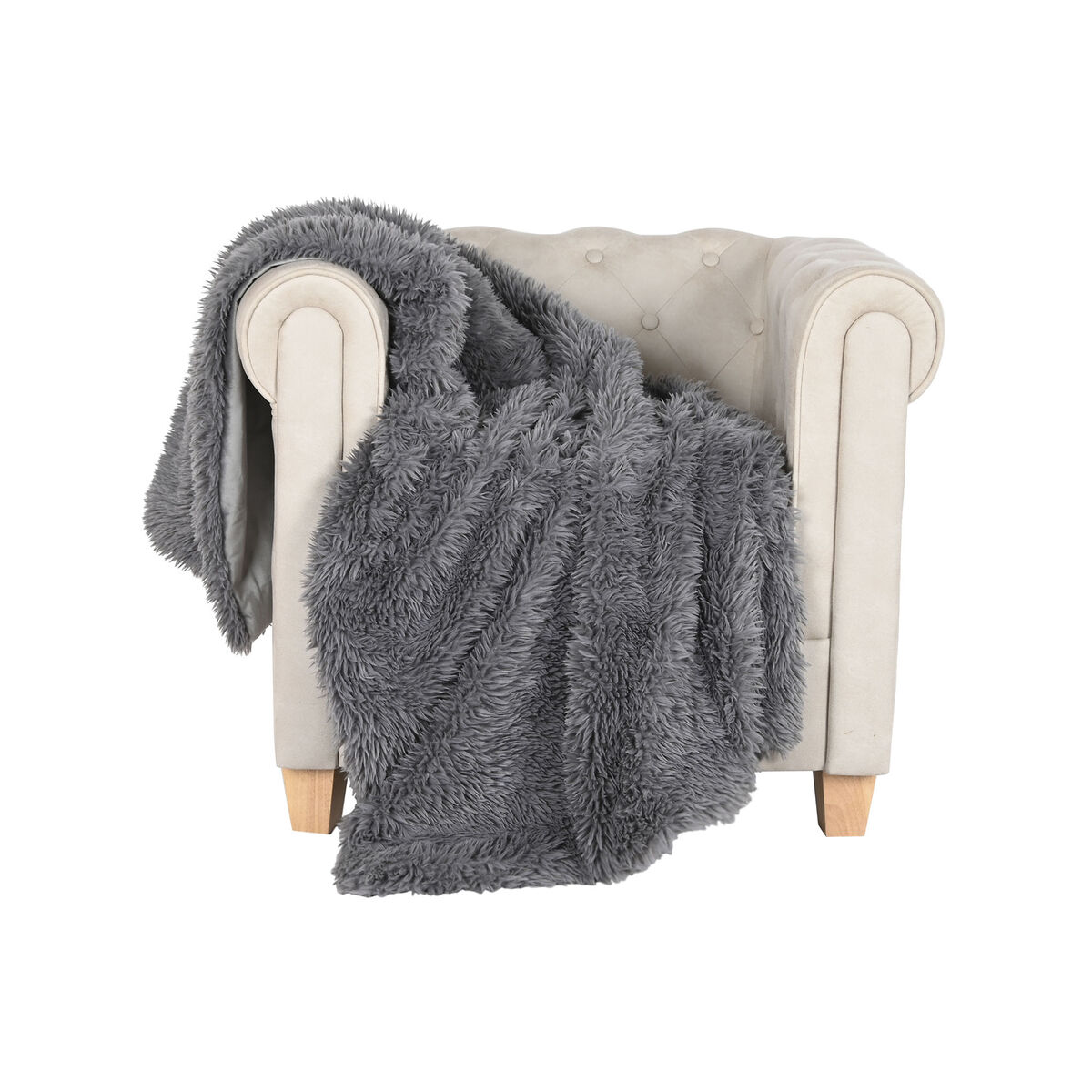 Deken Home ESPRIT Grijs 130 x 170 cm